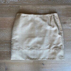NEW! Ann Taylor Metallic Mini Skirt | Gold | 14